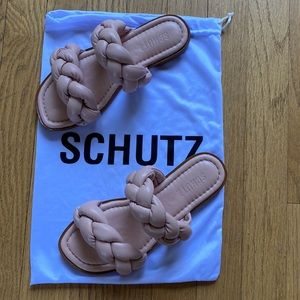 Schutz champagne rose gold made in Brazil sandles